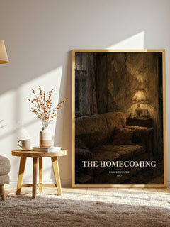 The homecoming watercolour print in frame leaning in hallway – literary fiction wall art