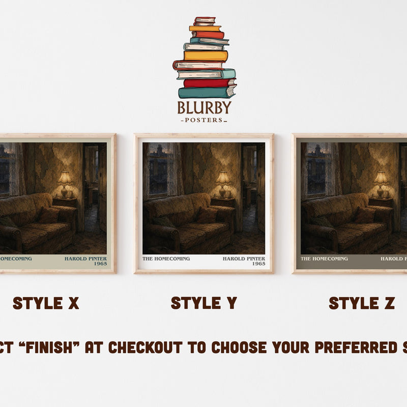 The homecoming literary print in frame leaning in hallway – literary fiction wall art