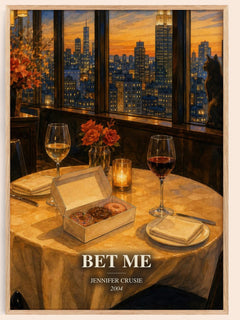 Bet me watercolour book poster by Jennifer Crusie – framed literary art print