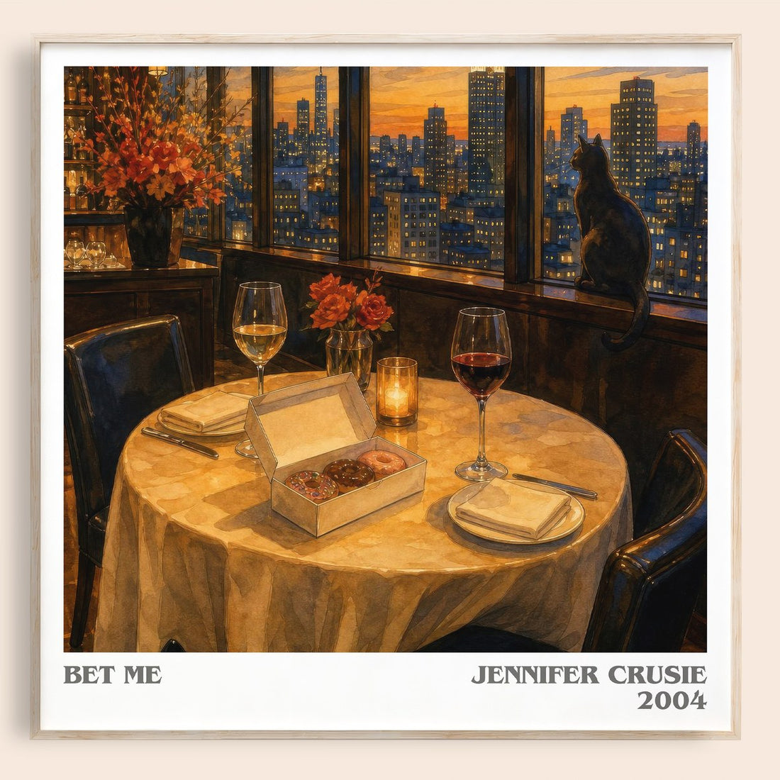 Bet me literary book poster by Jennifer Crusie – framed literary art print