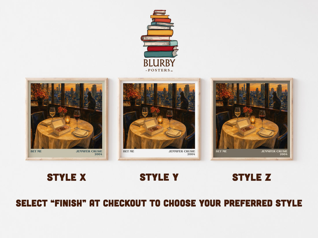 Bet me literary print in frame leaning in hallway – romance wall art (mockup)