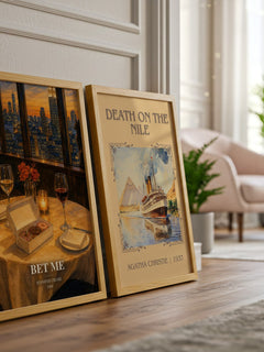 Bet me watercolour print framed by window – literary home decor