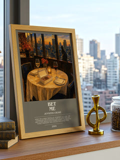 Bet me bookish print framed by window – literary home decor