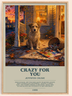 Crazy for You bookish book poster by Jennifer Crusie – framed literary art print