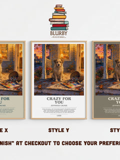 Crazy for You bookish print in frame leaning in hallway – romance wall art