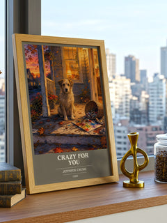 Crazy for You book cover print framed by window – literary home decor