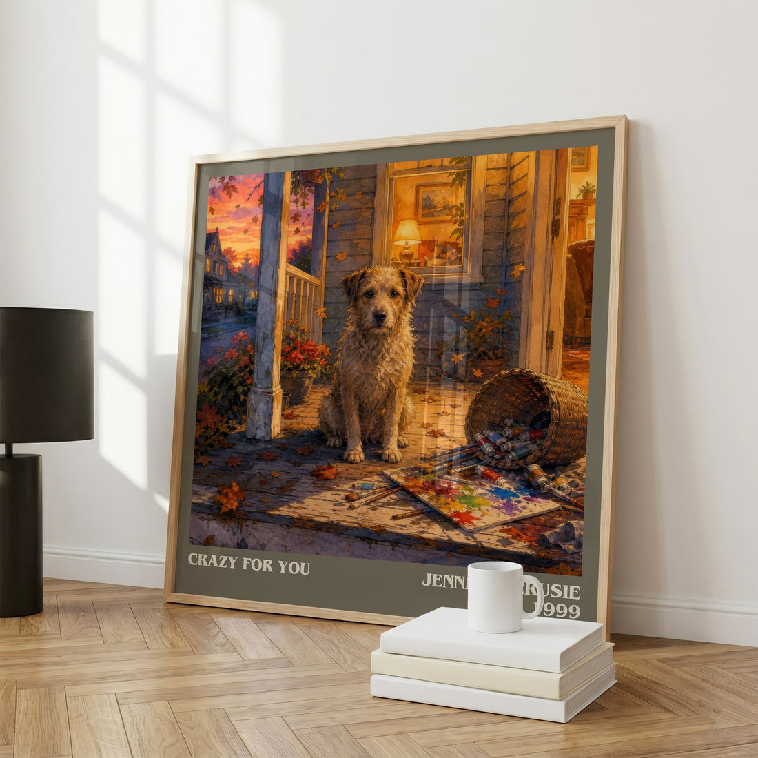 Crazy for You literary print framed by window – literary home decor