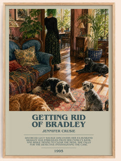 Getting rid of Bradley bookish book poster by Jennifer Crusie – framed literary art print