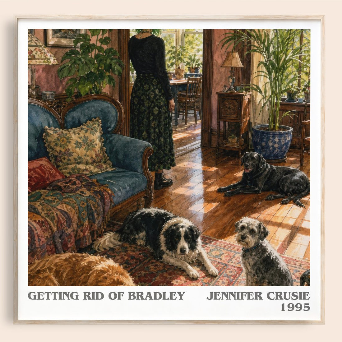 Getting rid of Bradley literary book poster by Jennifer Crusie – framed literary art print