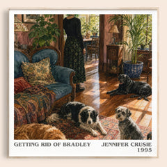 Getting rid of Bradley literary book poster by Jennifer Crusie – framed literary art print