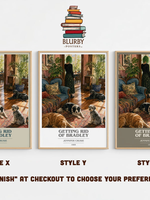 Getting rid of Bradley book cover print in frame leaning in hallway – romance wall art