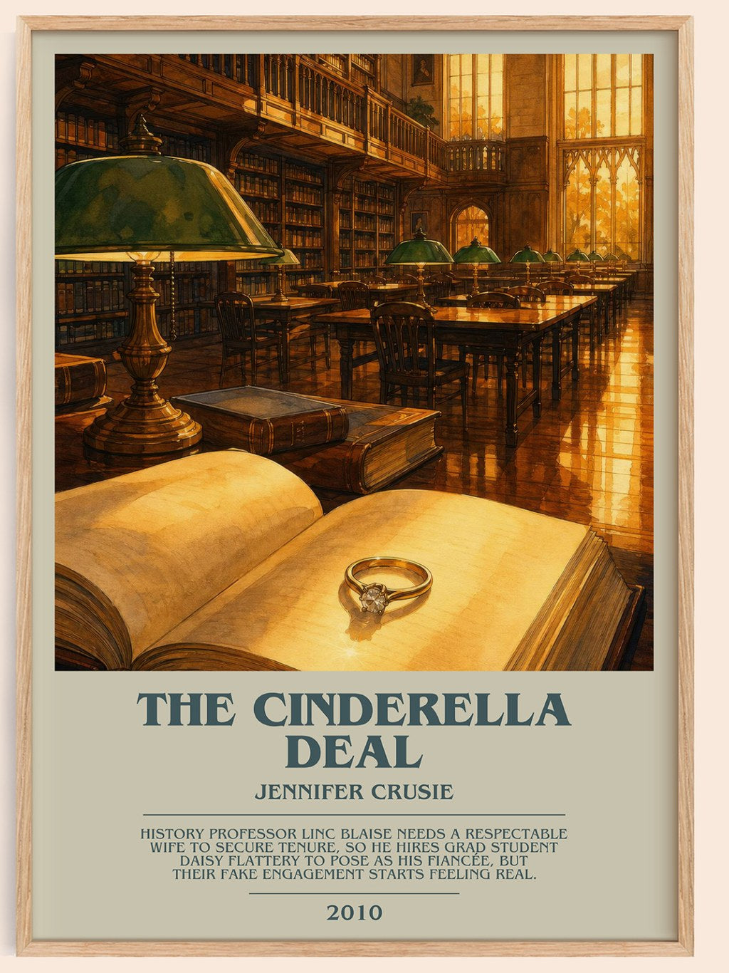The Cinderella Deal bookish book poster by Jennifer Crusie – framed literary art print