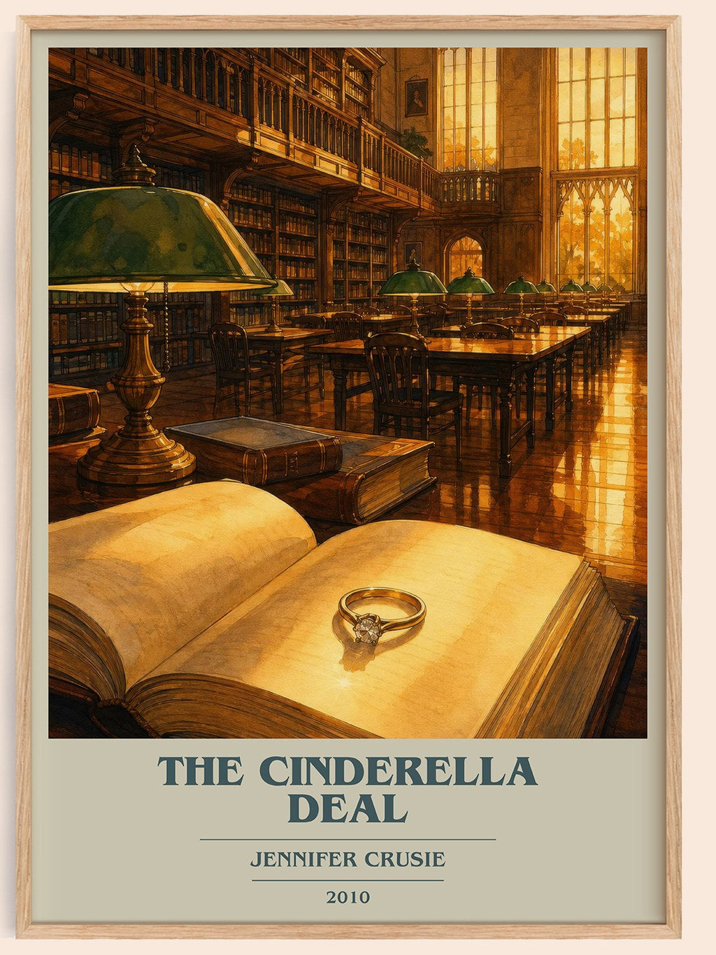 The Cinderella Deal book cover book poster by Jennifer Crusie – framed literary art print