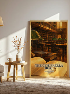 The Cinderella Deal watercolour print in frame leaning in hallway – romance wall art