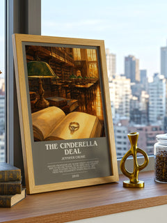 The Cinderella Deal bookish print framed by window – literary home decor