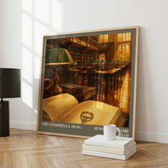 The Cinderella Deal literary print framed by window – literary home decor