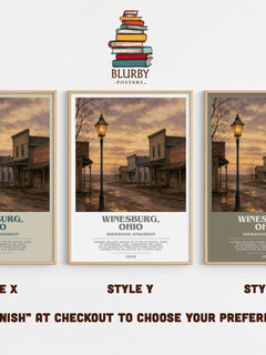 Winesburg, Ohio bookish print in frame leaning in hallway – literary fiction wall art