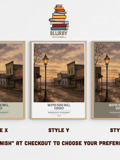Winesburg, Ohio book cover print in frame leaning in hallway – literary fiction wall art