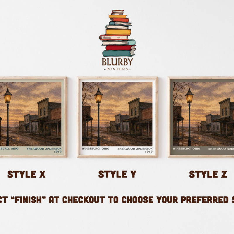 Winesburg, Ohio literary print in frame leaning in hallway – literary fiction wall art