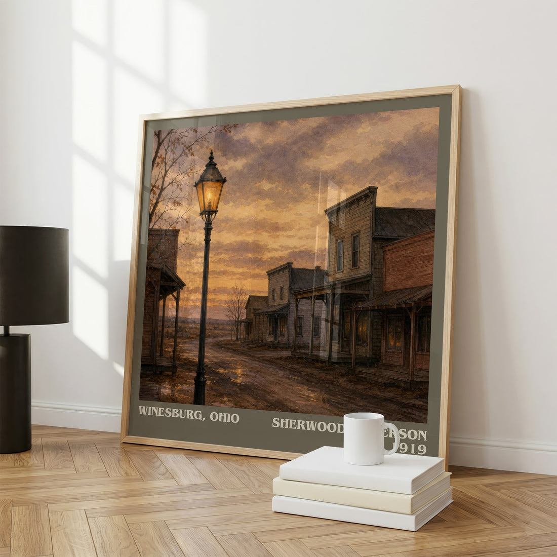 Winesburg, Ohio literary print framed by window – literary home decor