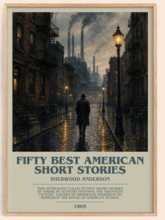 Fifty Best American Short Stories bookish book poster by Sherwood Anderson – framed literary art print