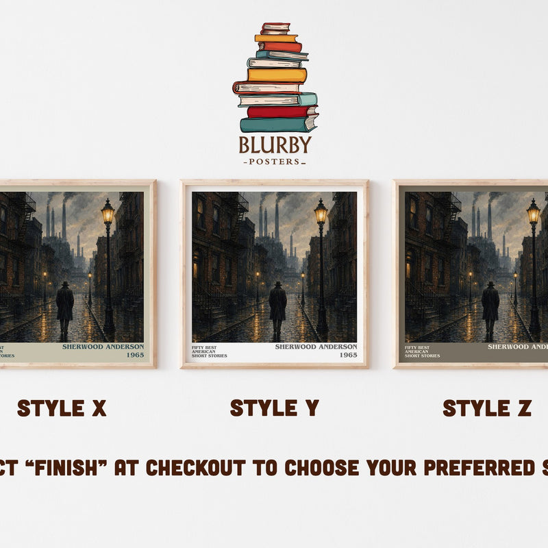 Fifty Best American Short Stories literary print in frame leaning in hallway – literary fiction wall art