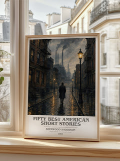 Fifty Best American Short Stories book cover poster colour and style options – Sherwood Anderson book art