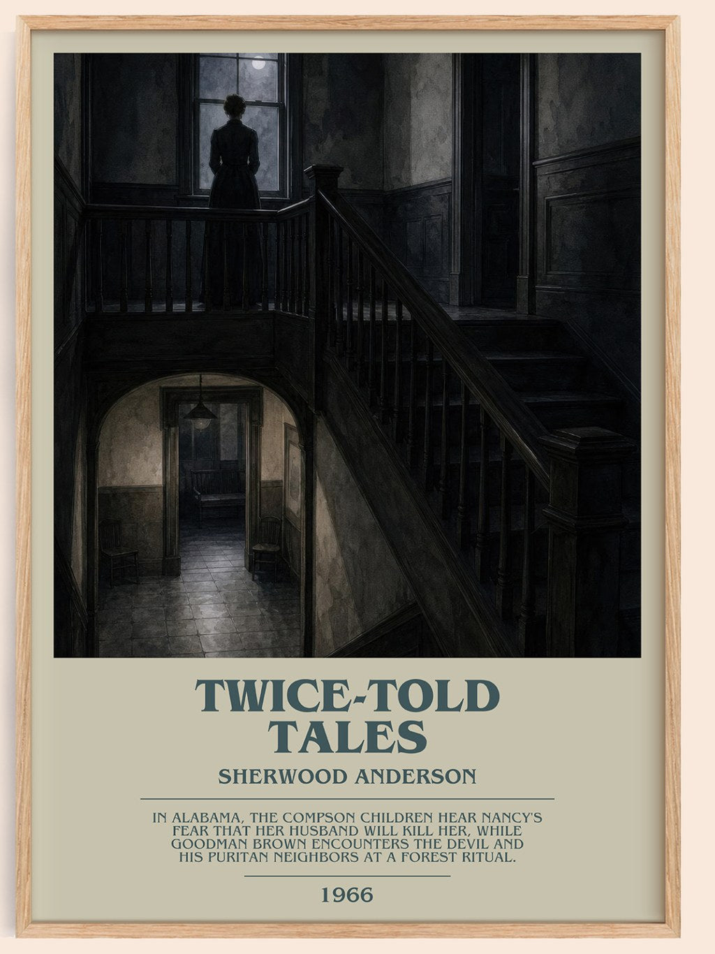 Twice-Told Tales bookish book poster by Sherwood Anderson – framed literary art print