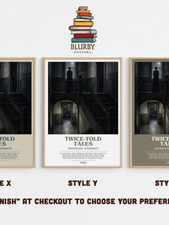 Twice-Told Tales bookish print in frame leaning in hallway – literary fiction wall art