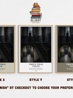 Twice-Told Tales book cover print in frame leaning in hallway – literary fiction wall art
