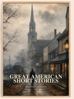Great American Short Stories watercolour book poster by Sherwood Anderson – framed literary art print
