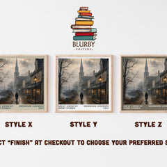 Great American Short Stories literary print in frame leaning in hallway – literary fiction wall art