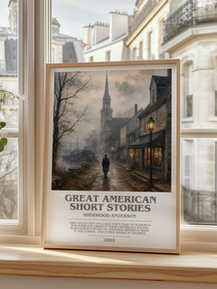 Great American Short Stories bookish poster colour and style options – Sherwood Anderson book art