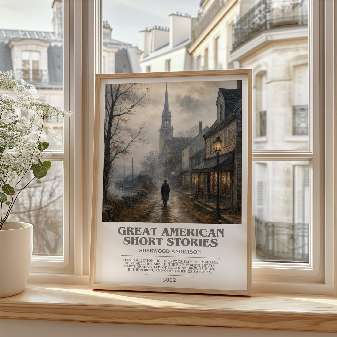 Great American Short Stories bookish poster colour and style options – Sherwood Anderson book art