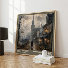 Great American Short Stories literary print framed by window – literary home decor