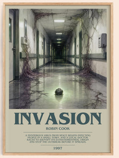 Invasion bookish book poster by Robin Cook – framed literary art print