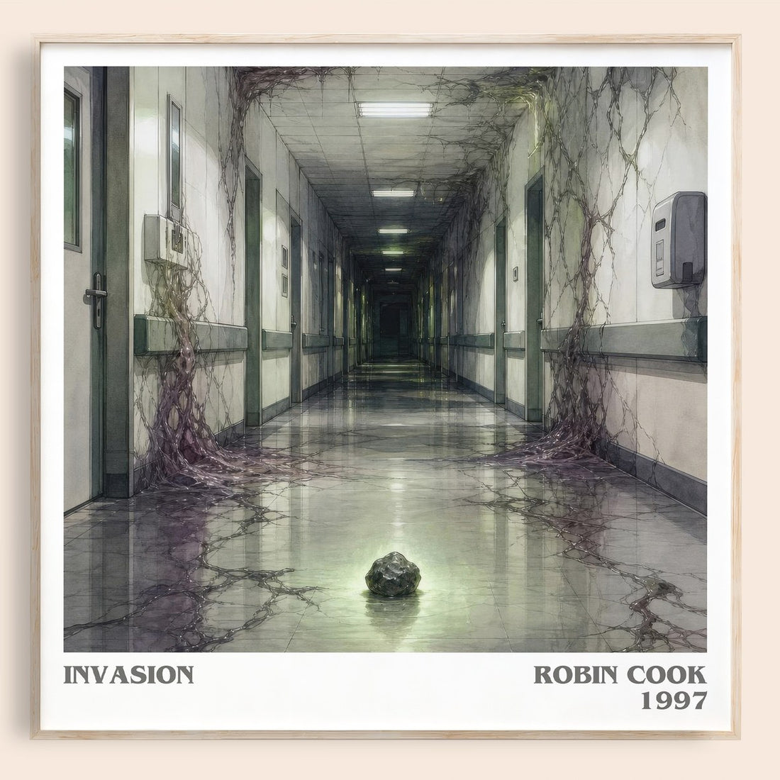 Invasion literary book poster by Robin Cook – framed literary art print