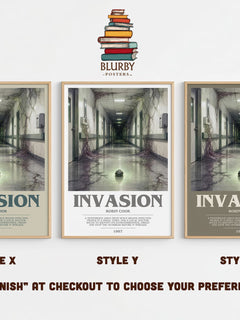 Invasion bookish print in frame leaning in hallway – sci fi wall art