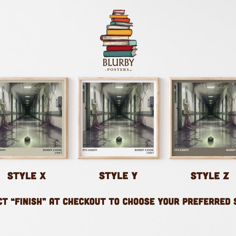 Invasion literary print in frame leaning in hallway – sci fi wall art