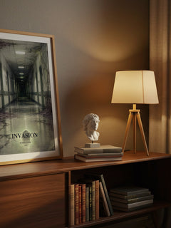 Invasion watercolour print on bookshelf – Robin Cook fan gift