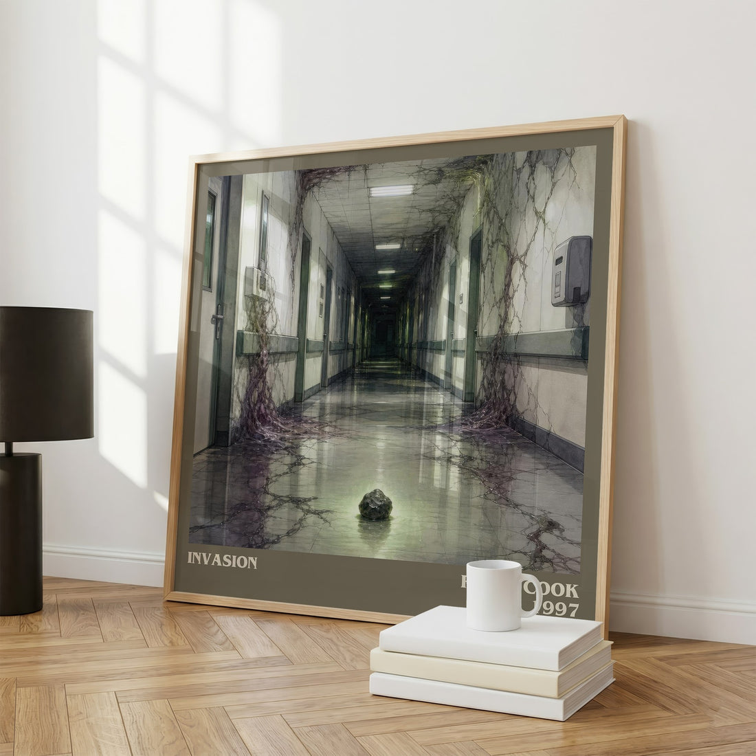 Invasion literary print framed by window – literary home decor