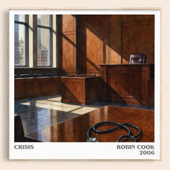 Crisis literary book poster by Robin Cook – framed literary art print