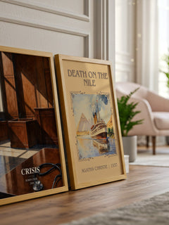 Crisis watercolour print framed by window – literary home decor