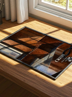Crisis watercolour book poster framed on wall – thriller wall art