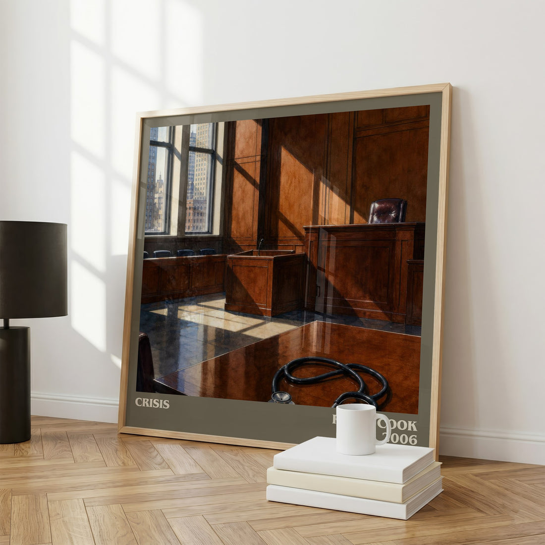 Crisis literary print framed by window – literary home decor