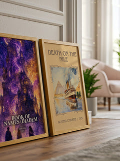 Book of Names (Diadem watercolour print framed by window – literary home decor