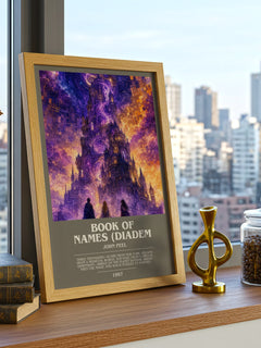 Book of Names (Diadem bookish print framed by window – literary home decor