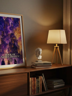 Book of Names (Diadem watercolour print on bookshelf – John Peel fan gift