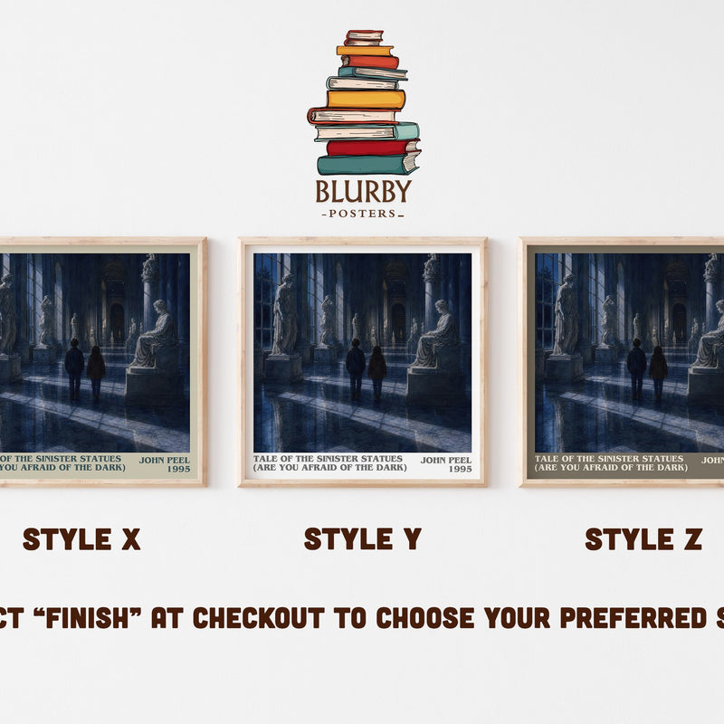 Tale of the Sinister Statues (Are You Afraid of the Dark) literary print in frame leaning in hallway – childrens wall art
