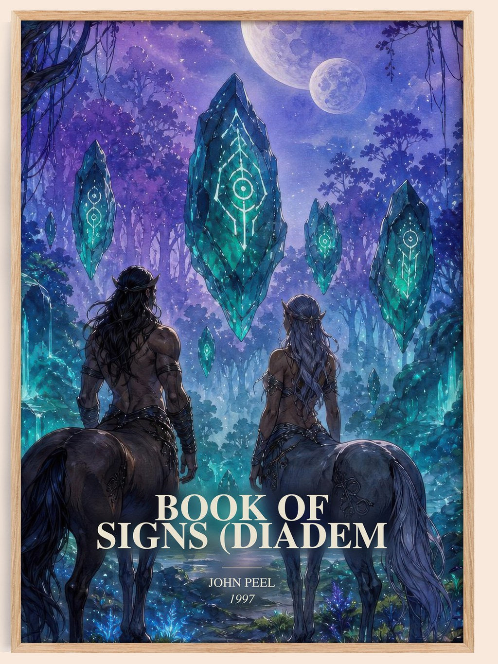 Book of Signs (Diadem watercolour book poster by John Peel – framed literary art print